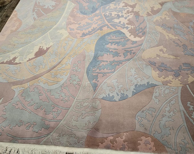 Chinese Art Deco Peking rug  120 line wool hand knotted  rug Aubusson Chinese rug size 8'×10' oriental rug  black&beige Chinese rug