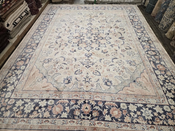 Art deco Chinese Art silk with   oriental rug  silk Chinese rug carpet soft peach pink colors size 9'×12'
