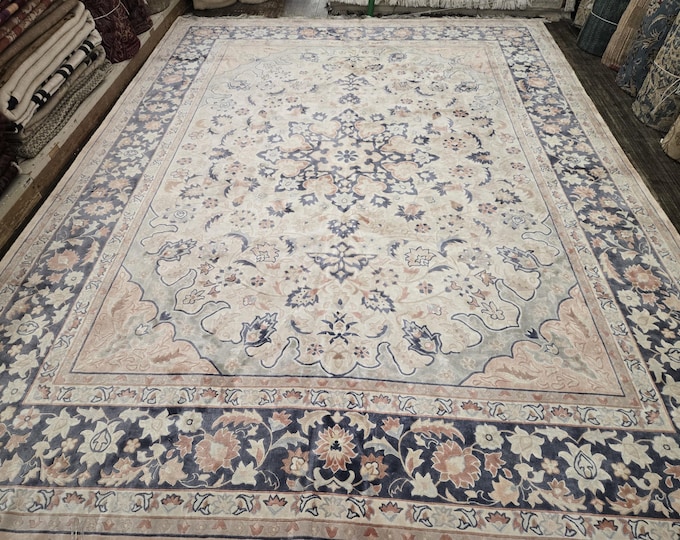Art deco Chinese Art silk with   oriental rug  silk Chinese rug carpet soft peach pink colors size 9'×12'