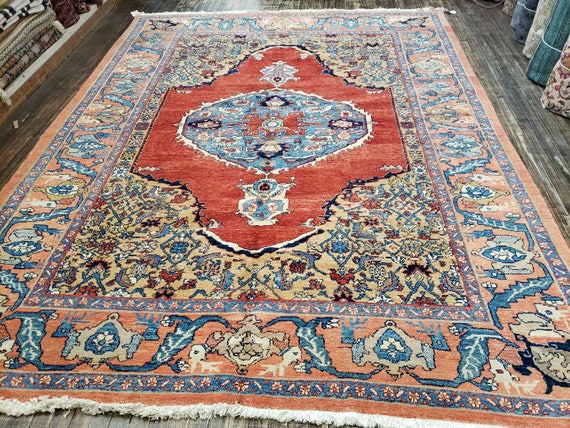Authentic woven legend rug Turkish Azeri rug oushak rug Natural dyes rug Mahal rug