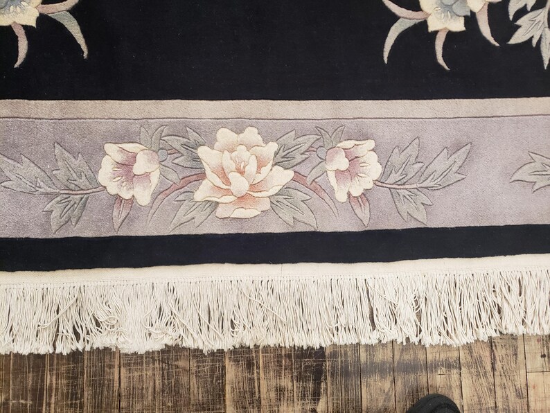 Vintage Chinese Aubusson Rug, 120 Line Wool, 8'3