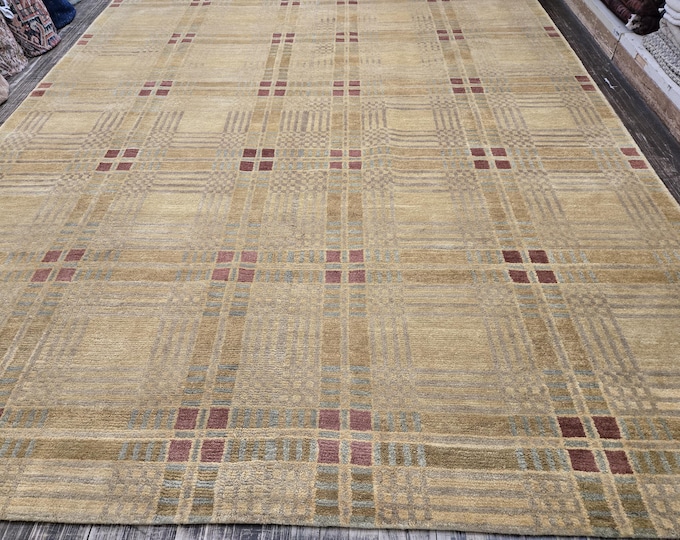 Chinese Art Deco Peking rug with long life symbol wool hand knotted Modern design excellent quality wool  rug size 8'4"x10' Tibetan rug