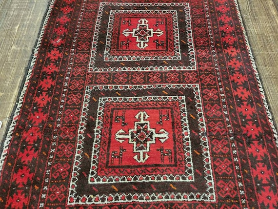 Afgan Turkmen basher red geometric tribal