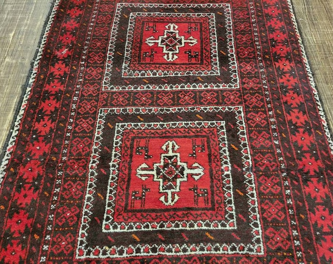 Afgan Turkmen basher red geometric tribal