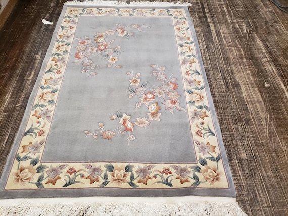 Chinese Art Deco Peking rug  90 line wool hand knotted  rug Aubusson Chinese rug size 4'×6' oriental rug  multi colors Chinese rug