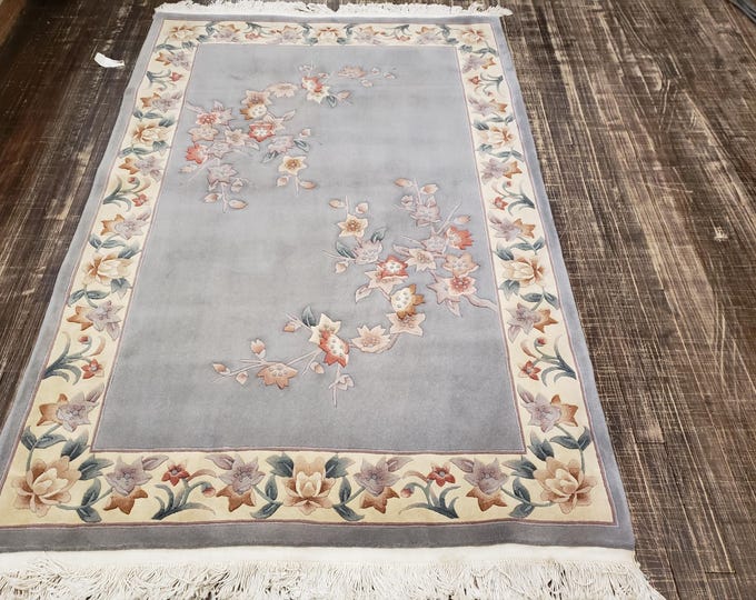 Chinese Art Deco Peking rug  90 line wool hand knotted  rug Aubusson Chinese rug size 4'×6' oriental rug  multi colors Chinese rug