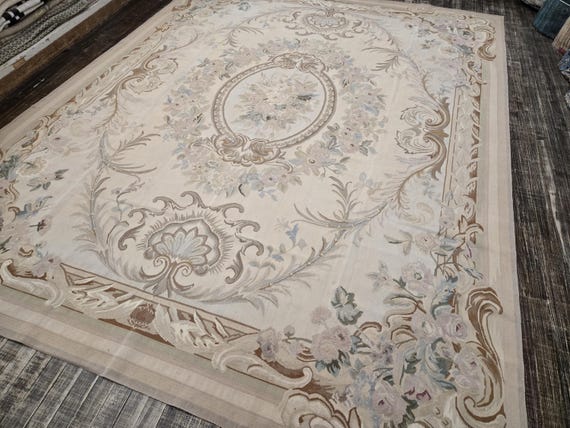 Aubusson rugs  french Aubusson flat wove rug Savanery rug Flemish carpet wool Aubusson rug European rugs,Needlepoint red  Aubusson 8'×10'