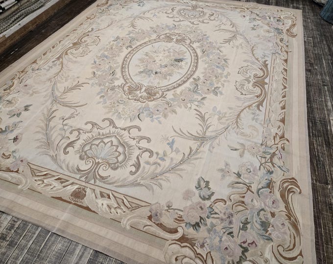 Aubusson rugs  french Aubusson flat wove rug Savanery rug Flemish carpet wool Aubusson rug European rugs,Needlepoint red  Aubusson 8'×10'