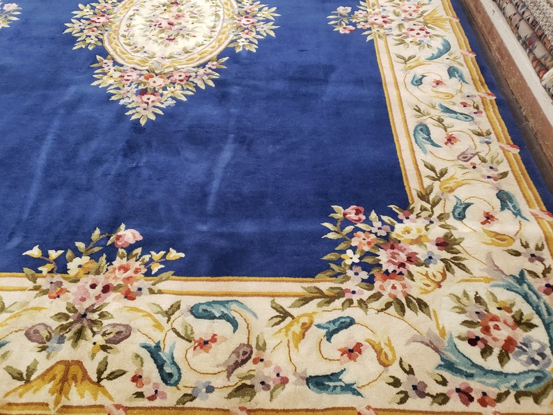 Peking Pattern Vintage Art Deco Peking Rug, 9'x11'5