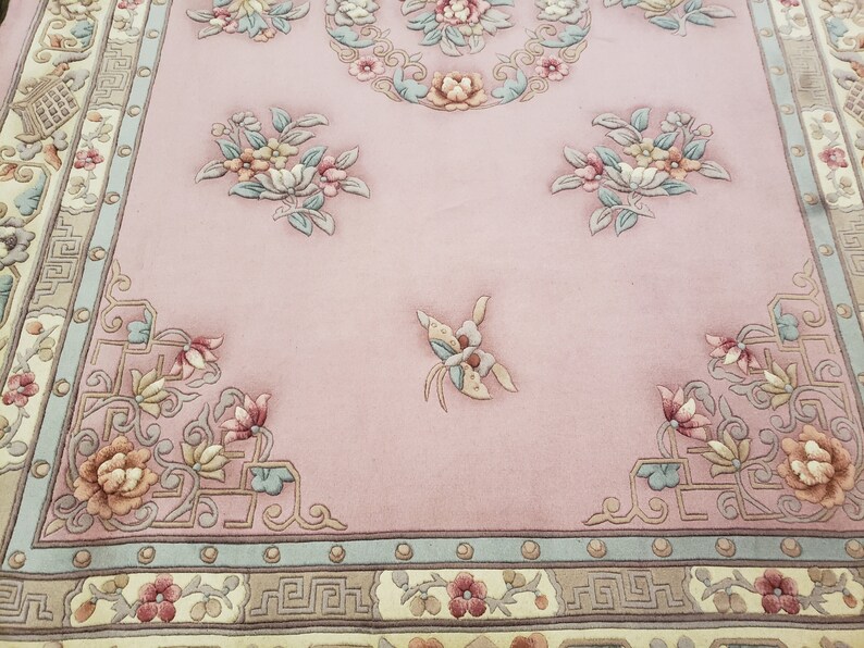 Chinese Art Deco Peking Rug Aubusson Blue Chinese Rug Wool Chinese Rug ...