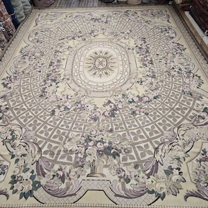 Aubusson rugs  french Aubusson flat wove rug Savanery rug Flemish carpet wool Aubusson rug European rugs,Needlepoint red  Aubusson 9&#39;×12&#39;