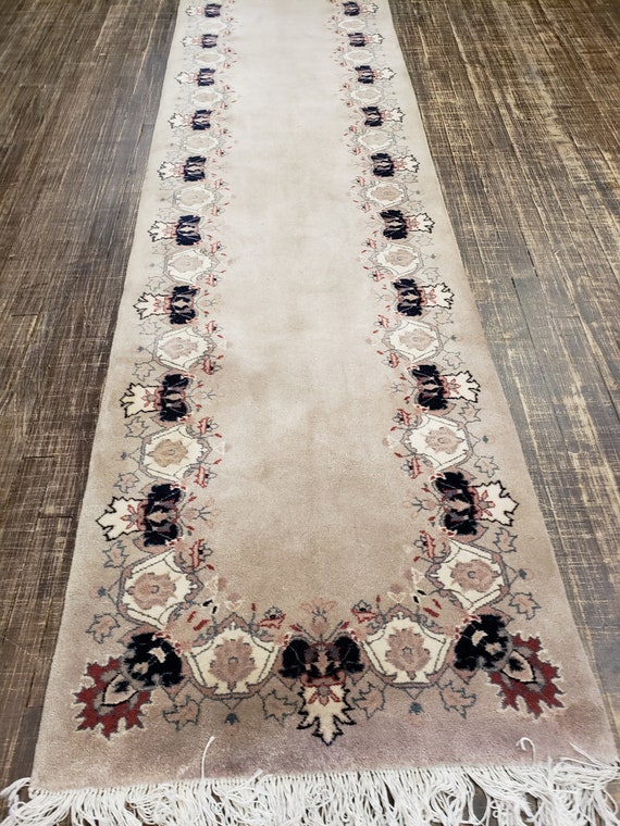 Chinese Art Deco Peking rug   runner wool hand knotted  rug excellent quality wool vintage rug size 2'6"×10' oriental rug blue Chinese rug