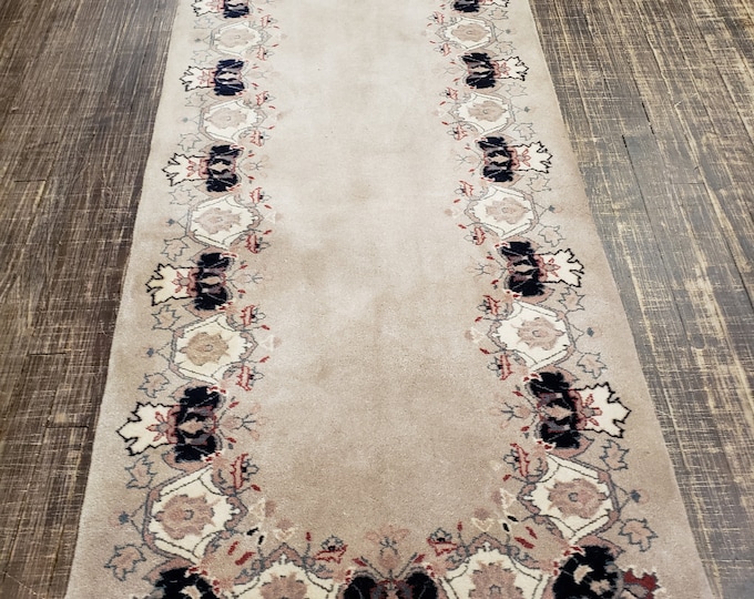 Chinese Art Deco Peking rug   runner wool hand knotted  rug excellent quality wool vintage rug size 2'6"×10' oriental rug blue Chinese rug