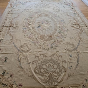 Aubusson rugs  french Aubusson flat wove rug Savanery rug Flemish carpet wool Aubusson rug European rugs,Needlepoint Aubusson 10&#39;×14&#39;