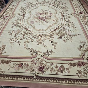 Aubusson rugs  french Aubusson flat wove rug Savanery rug Flemish carpet wool Aubusson rug European rugs,Needlepoint red  Aubusson 9&#39;×12&#39;
