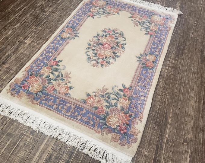 Chinese Art Deco Peking rug  90 line wool hand knotted  rug Aubusson Chinese rug size 4'×6' oriental rug  multi colors Chinese rug