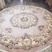 Round Chinese Aubusson Wool Rug, Peking Art Deco (9'6