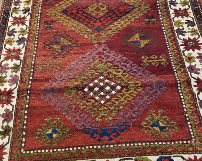 Russian kazak 1920.s tribal geometric 3'6"×6'2"