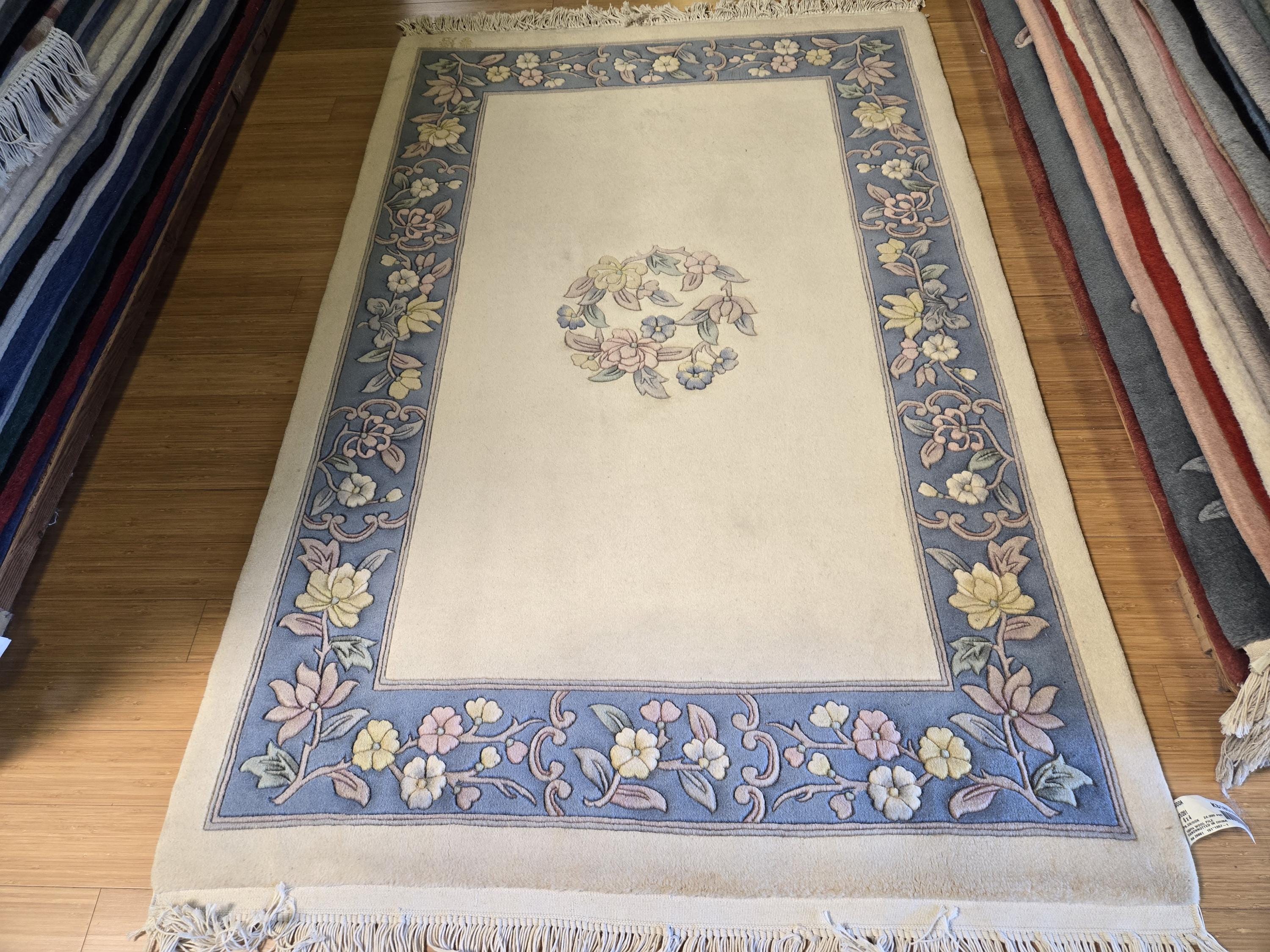 Tapis en laine fait main de style oriental rectangulaire Pakistan 1990