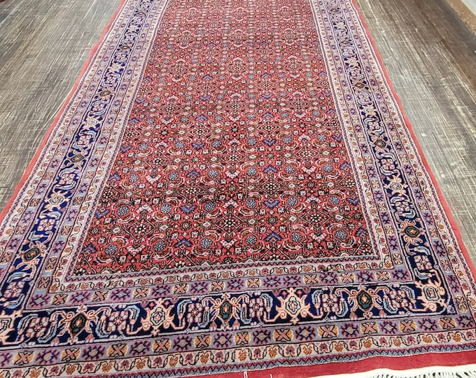 Traditional wool hand knotted handmade rug Indian jaypour vintage rug designer rug  oriental rug Turkish rug size 5'×10'