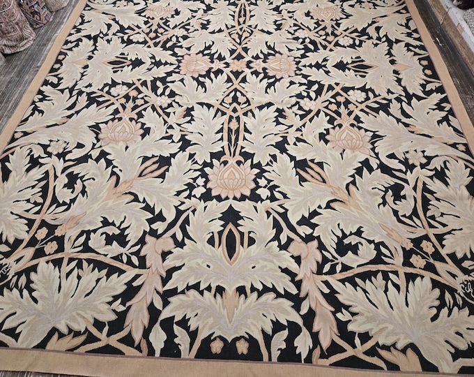 Aubusson rugs  french Aubusson flat wove rug Savanery rug Flemish carpet wool Aubusson rug European rugs,Needlepoint red  Aubusson 9'×12'