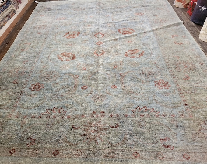 Over dye modern blue rug vintage distress rug oushak rug hand woven blue jeans