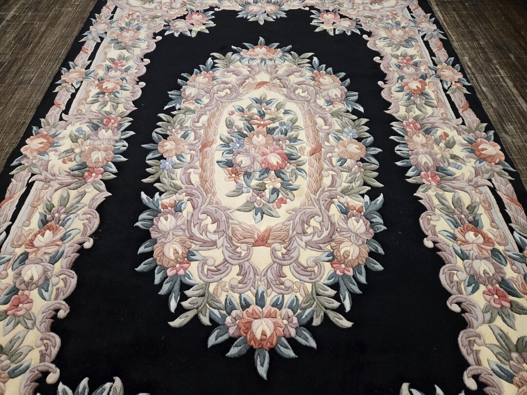 Vintage Chinese Art Deco Rug, Hand-knotted Wool Aubusson, 6'x9' - Etsy