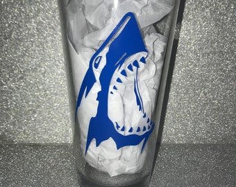 Pleayietoopiatiey Verres à vin transparents en forme de requin pour Noël ou anniversaire Rose 300 ml