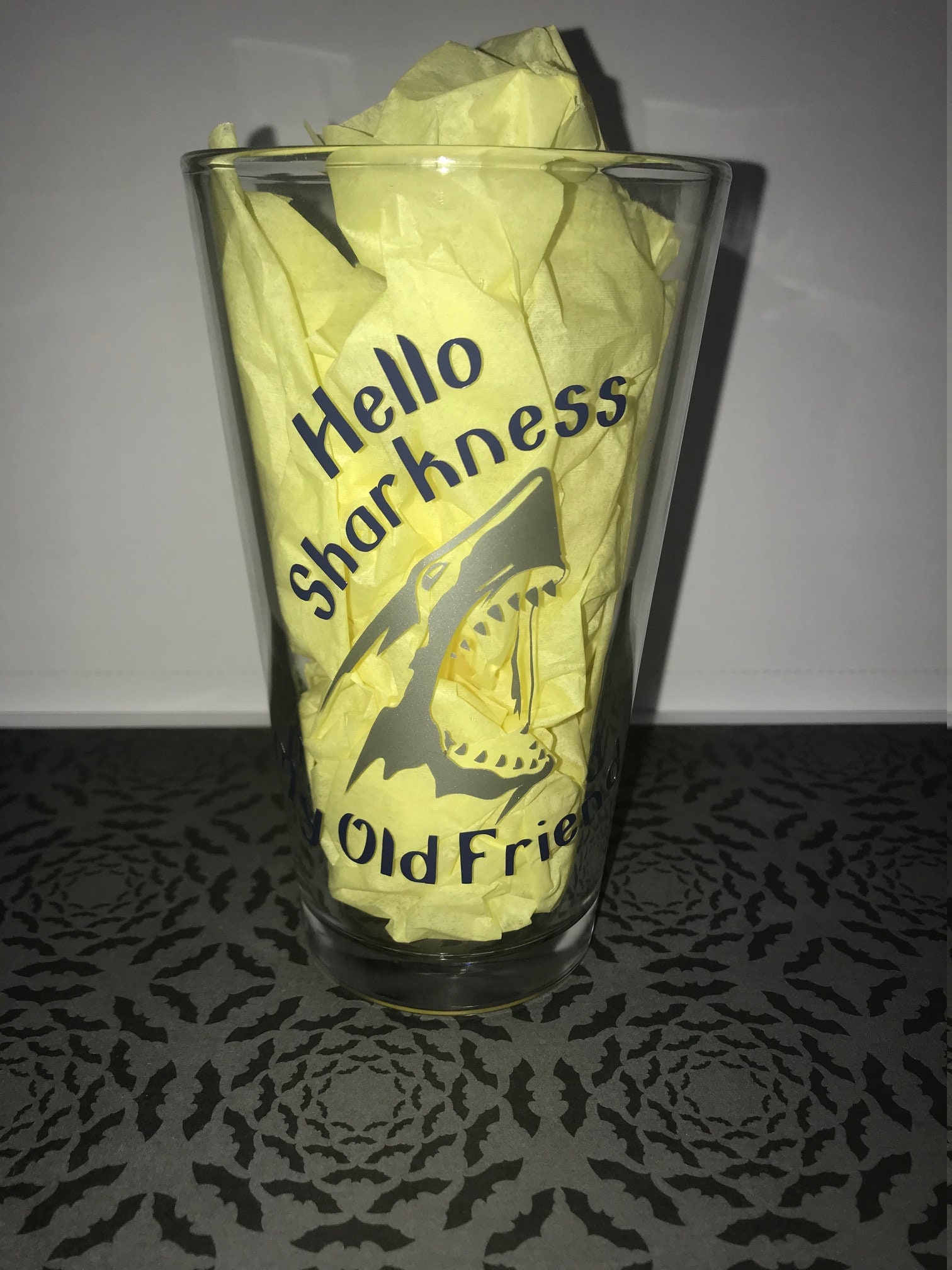 Hello Sharkness My Old Friend // Shark pint glass