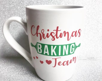 christmas baking team // holiday festive coffee mug