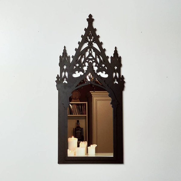 Gothic Mirror, Medieval Windows Mirror, gothic furniture, gothic home decor