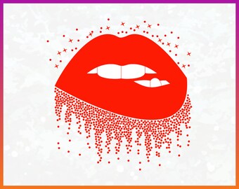 Dripping lips svg | Etsy