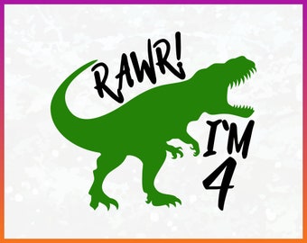 Download Dinosaur birthday svg | Etsy