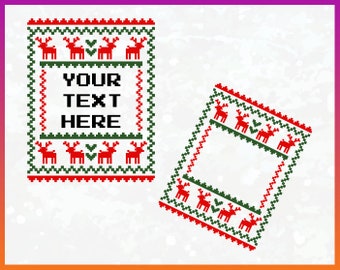 Christmas Ugly Sweater Svg Cross stitched Font Svg Clip Art Cricut Iron on transfer Vinyl Cut File Digital Jpg Png Eps Dxf Tshirt Design