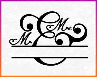 Download Mr. Mrs. Split Monogram SVG mr and mrs monogram SVG wedding | Etsy