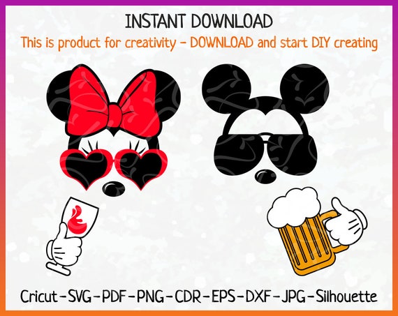 Download Disney Wine SVG Disney Beer svg Mickey Mouse Drinking Iron ...