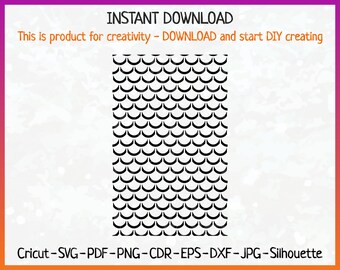 Fish Scale Stencil SVG - Mermaid Scale Stencil SVG - Seamless Mermaid Scale Pattern - Scale Background SVG - Fish Scale Pattern Iron On