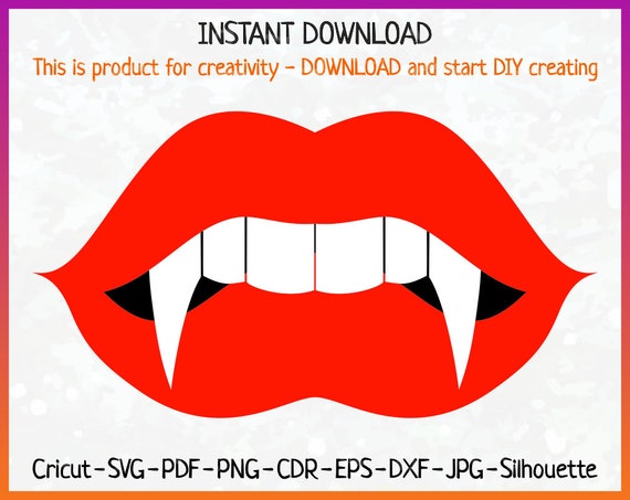 Download Vampire lips svg Halloween Iron on Transfer Vampire fangs ...