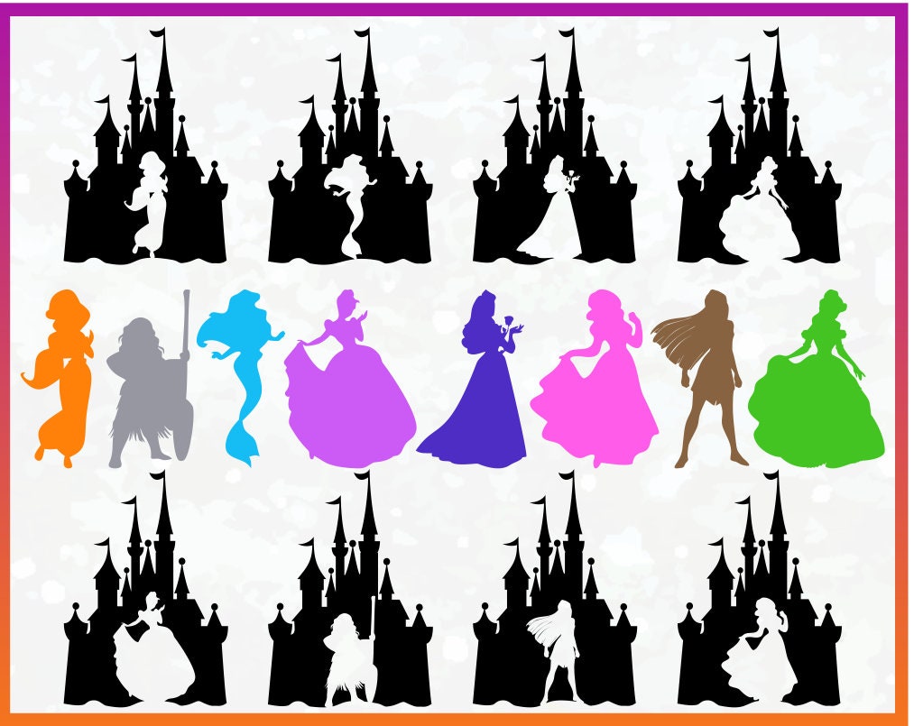 Download disney princess svg Cinderella Ariel Jasmine Pocahontas ...