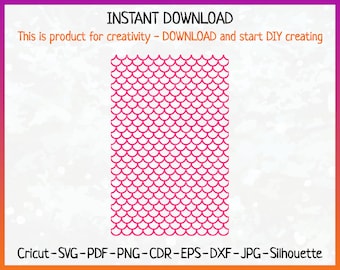 Seamless Mermaid Scale Pattern - Scale Background SVG - Seamless Mermaid Pattern For Scrapbooking - Fish Scale Pattern Cut - Scale Outline