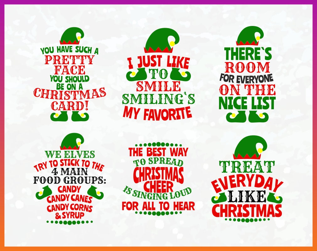 Download Elf Movie Quotes SVG Image Bundle Download SVG pdf jpg png cdr | Etsy