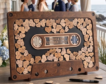 Retro Cassette Tape Guest Book Alternative, Magnetic Mixtape Wedding Sign In Board, 80s 90s Vintage Audio Keepsake