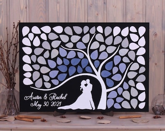 Wedding guest book alternative Personalized Tree of leaves Custom 3d sign Wedding décor Unique Wedding guestbook Custom wedding theme