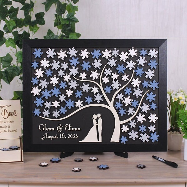 Magnetic snowflakes wedding guest book alternative Winter wedding guestbook theme 3d tree of snowflakes Custom wedding sign