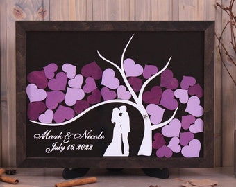 Wedding guest book alternative, Wedding drop box Hearts Wedding Guestbook Alternative Wedding Drop Box Wooden Guest Book couple Custom frame