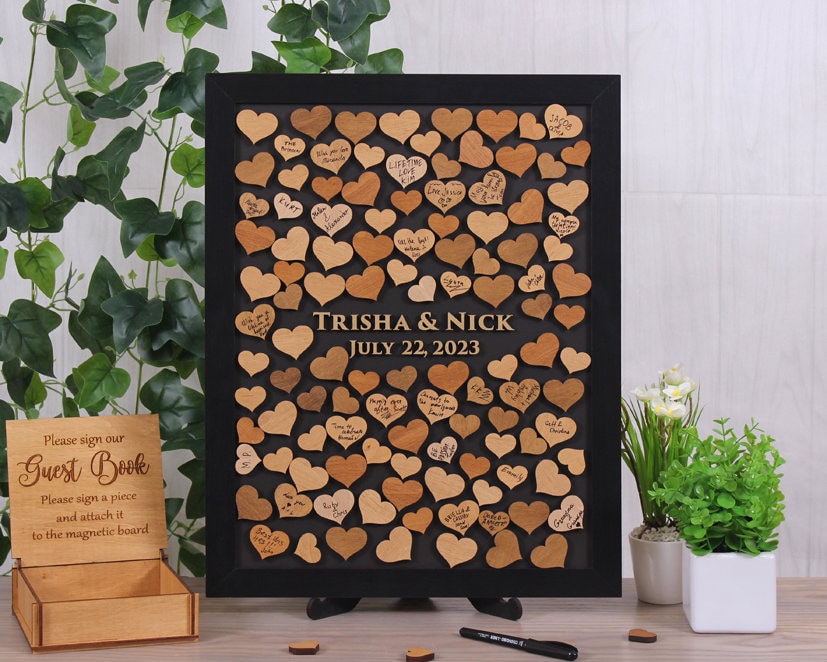 Keepsake Guest Book Wooden Wedding Guest Book Alternative - 66 ...