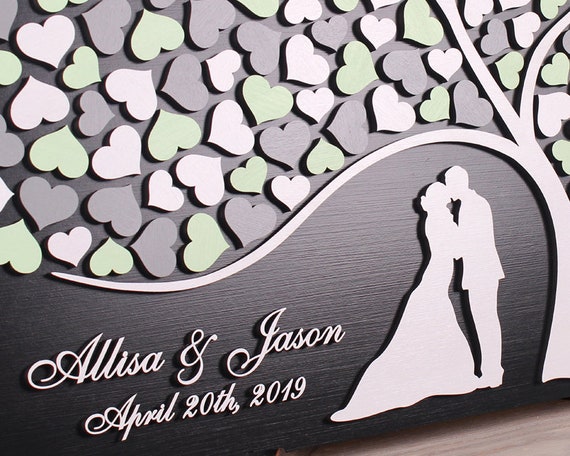 Wedding guest book alternative Wood sign Guestbook tree of leaves Custom wedding theme 3d frame Wedding guestbook 3d wedding gift sign