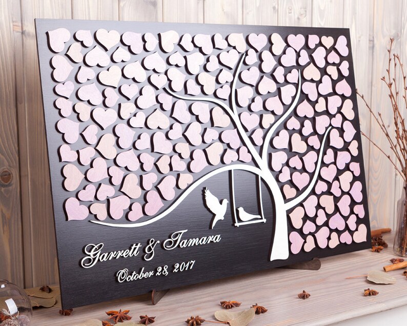 Custom Colors LILAC Wedding Guest Book Rustic Wedding Etsy