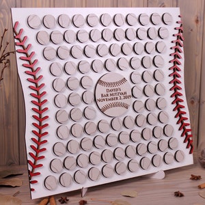 Custom guestbook alternative, Personalized Football Gifts, Bar Mitzvah Guest Book alternative, birthday 3d wood guestbook, Baseball wedding