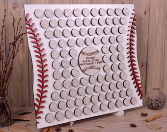 Custom guestbook alternative, Personalized Football Gifts, Bar Mitzvah Guest Book alternative, birthday 3d wood guestbook, Baseball wedding